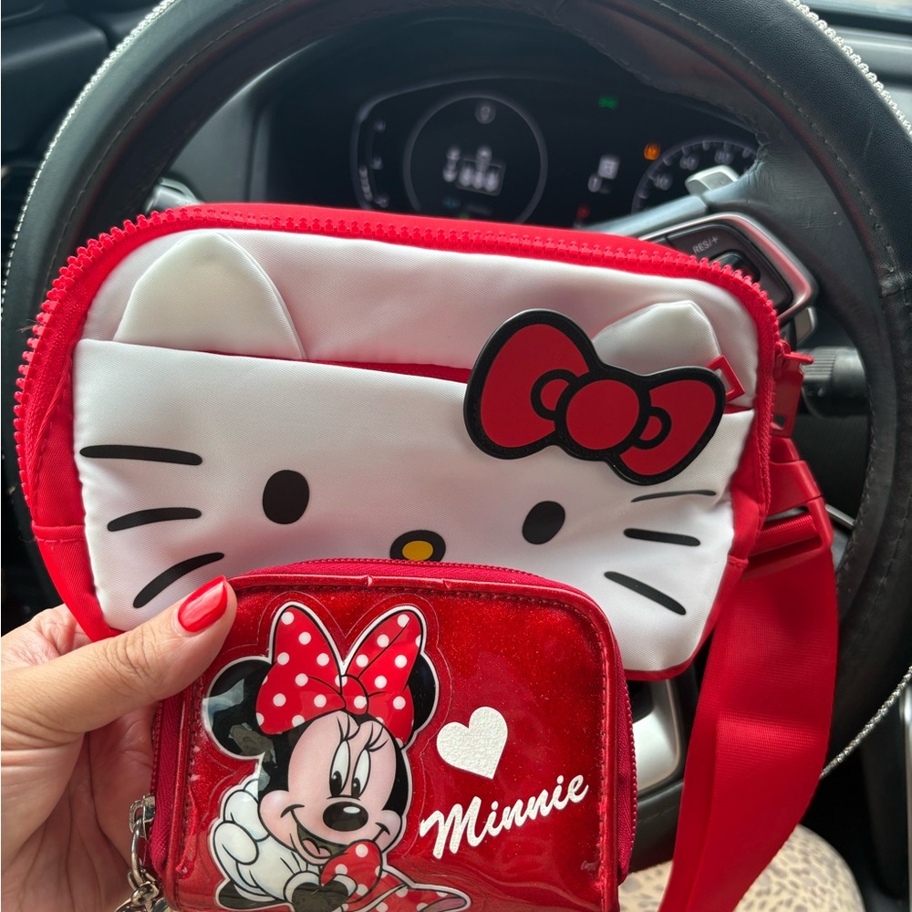 Hello Kitty and Minnie Mouse Red Kids Bag Set